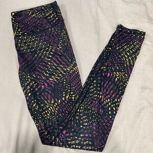 Fabletics Black and Purple Leggings Medium